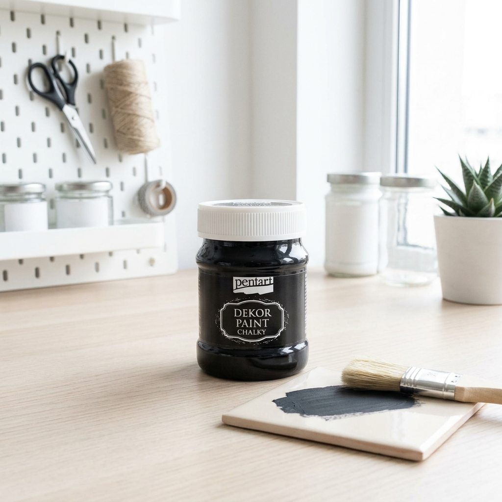 Křídová a dekorační barva PENTART 230 ml EBENOVÁ ČERNÁ