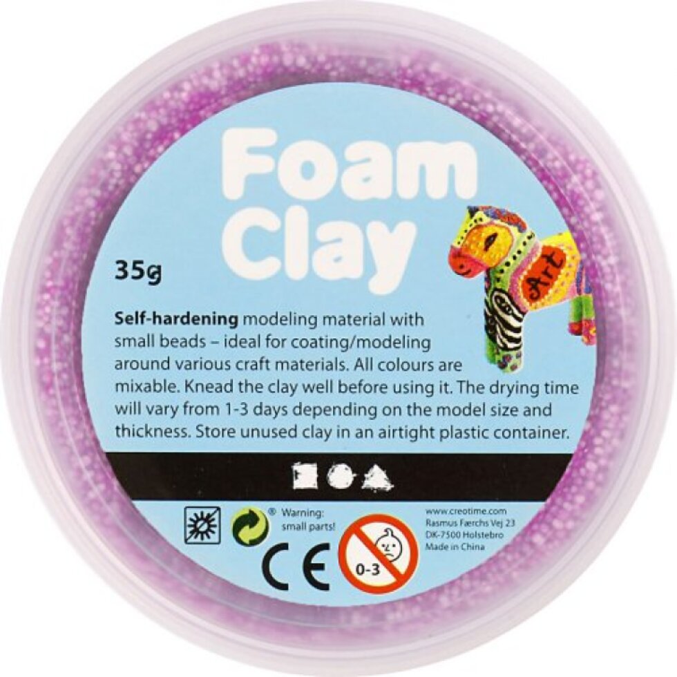 Samotvrdnoucí modelovací pěnová kuličková hmota Foam Clay 35g NEON FIALOVÁ