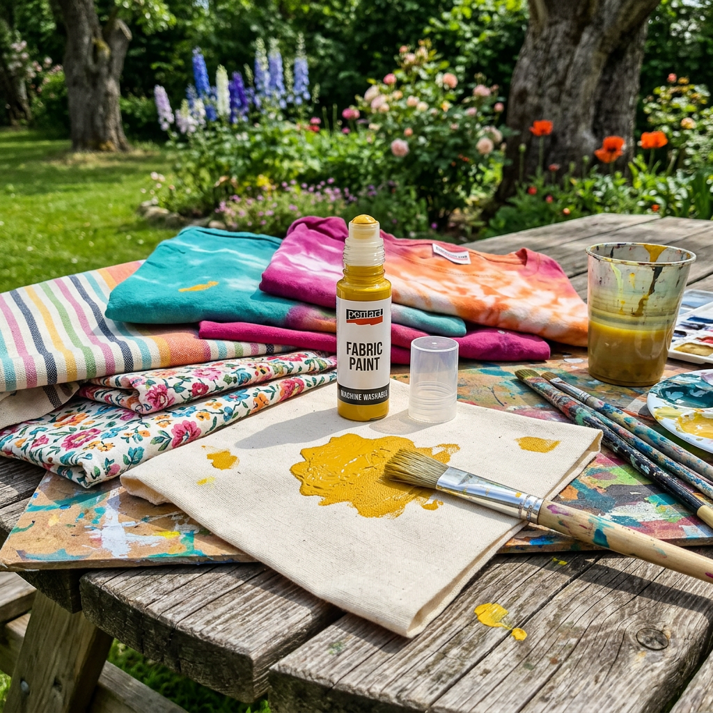 Barva na světlý a tmavý textil PENTART 20 ml SLUNEČNÍ ŽLUTÁ