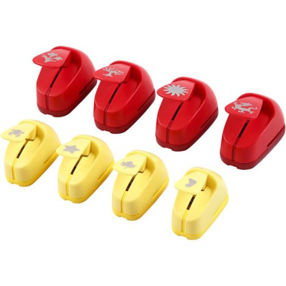 Raznice na papír sada 8 ks - RŮZNÉ MOTIVY 1,5 cm + 2,3 cm