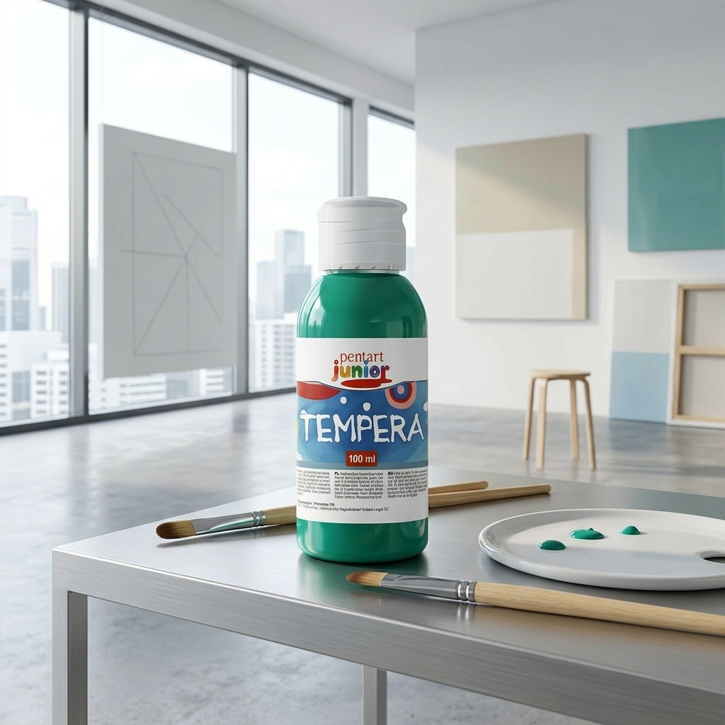 Temperová barva Junior PENTART 100 ml, ZELENÁ