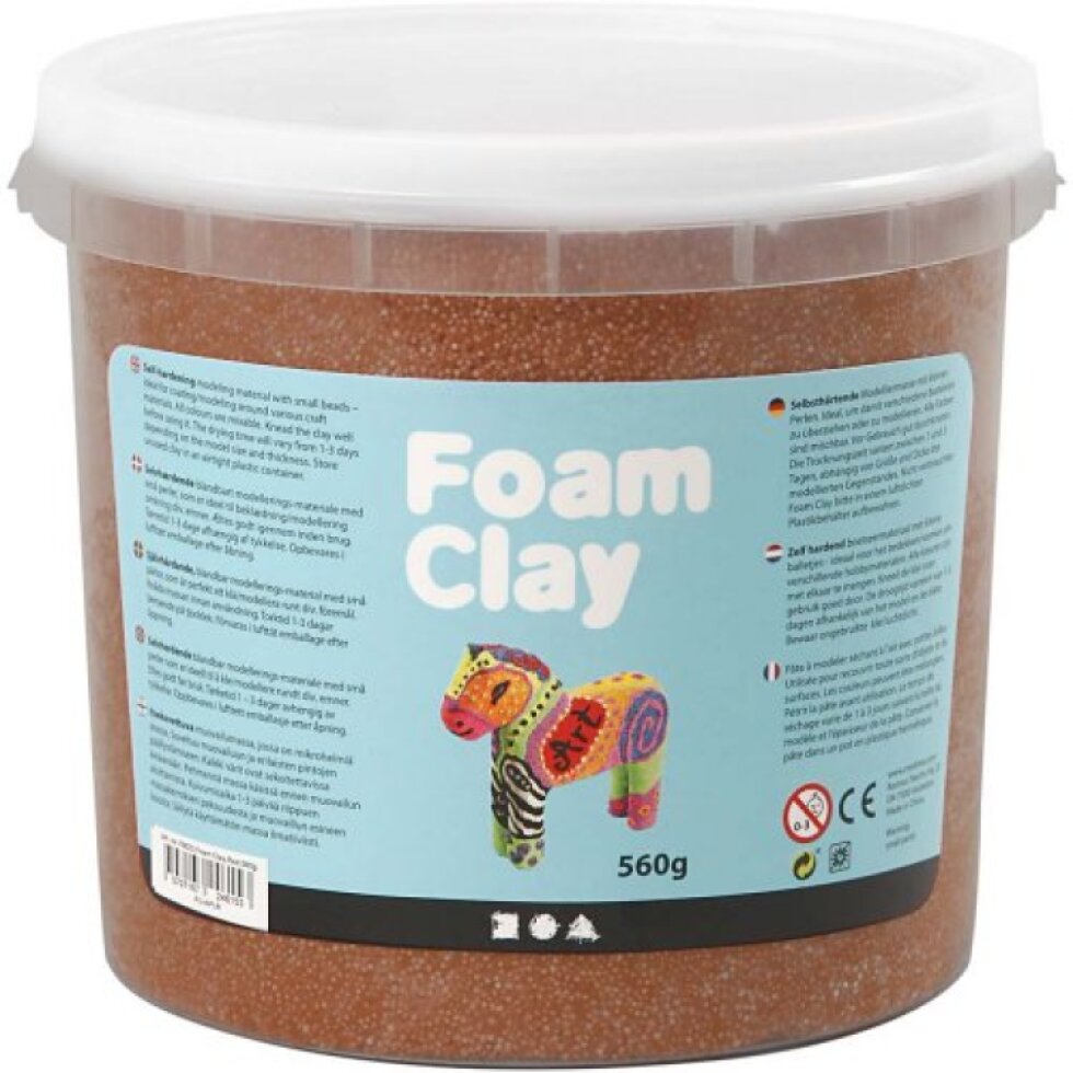 Samotvrdnoucí modelovací pěnová kuličková hmota Foam Clay HNĚDÁ 560g