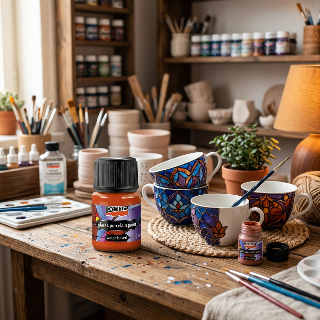 Barva na sklo a porcelán PENTART 30 ml ORANŽOVÁ