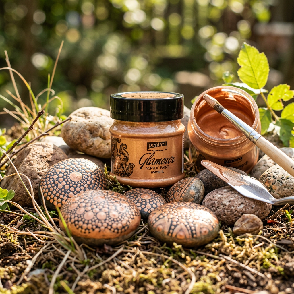 Akrylová barva metalická zářivá PENTART 50 ml NAČERVENALÉ ZLATO