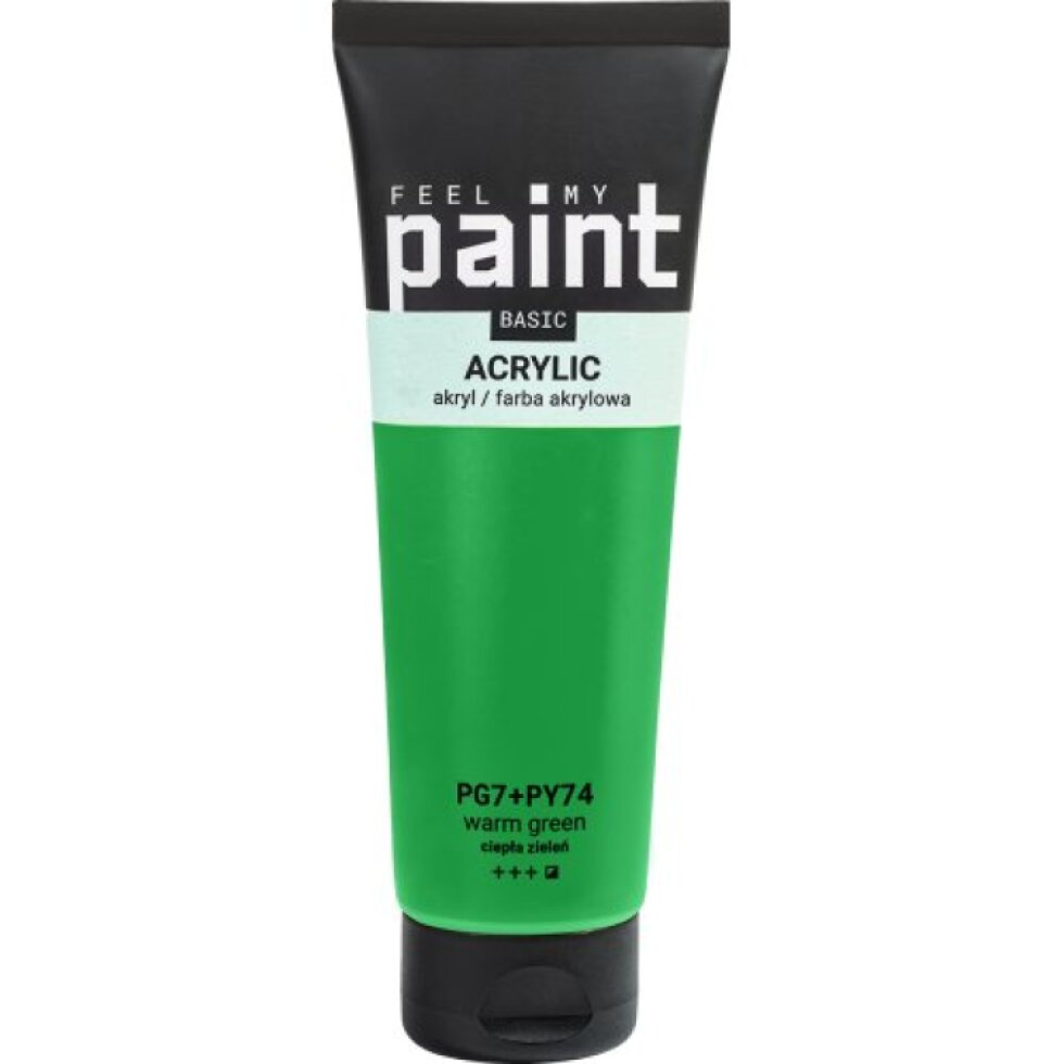 Akrylová barva FeelMyPaint 120 ml TEPLÁ ZELENÁ - certifikace o bezpečnosti dětských hraček