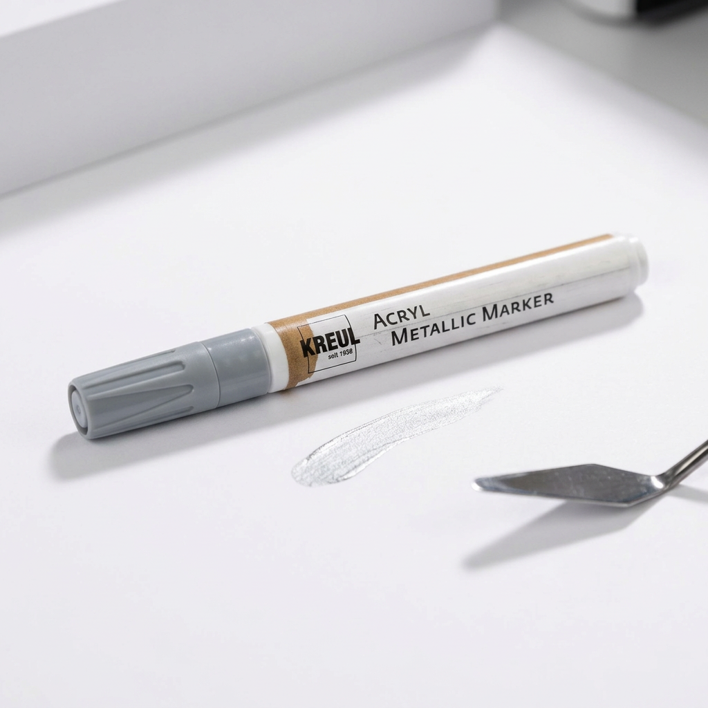 Akrylový fix metalický KREUL medium STŘÍBRNÁ