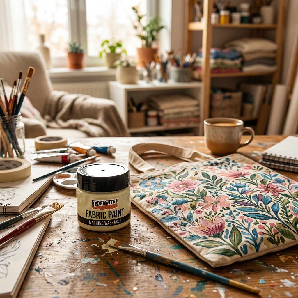Barva na textil PENTART 30 ml SVÍTÍCÍ VE TMĚ PALE MODRÁ