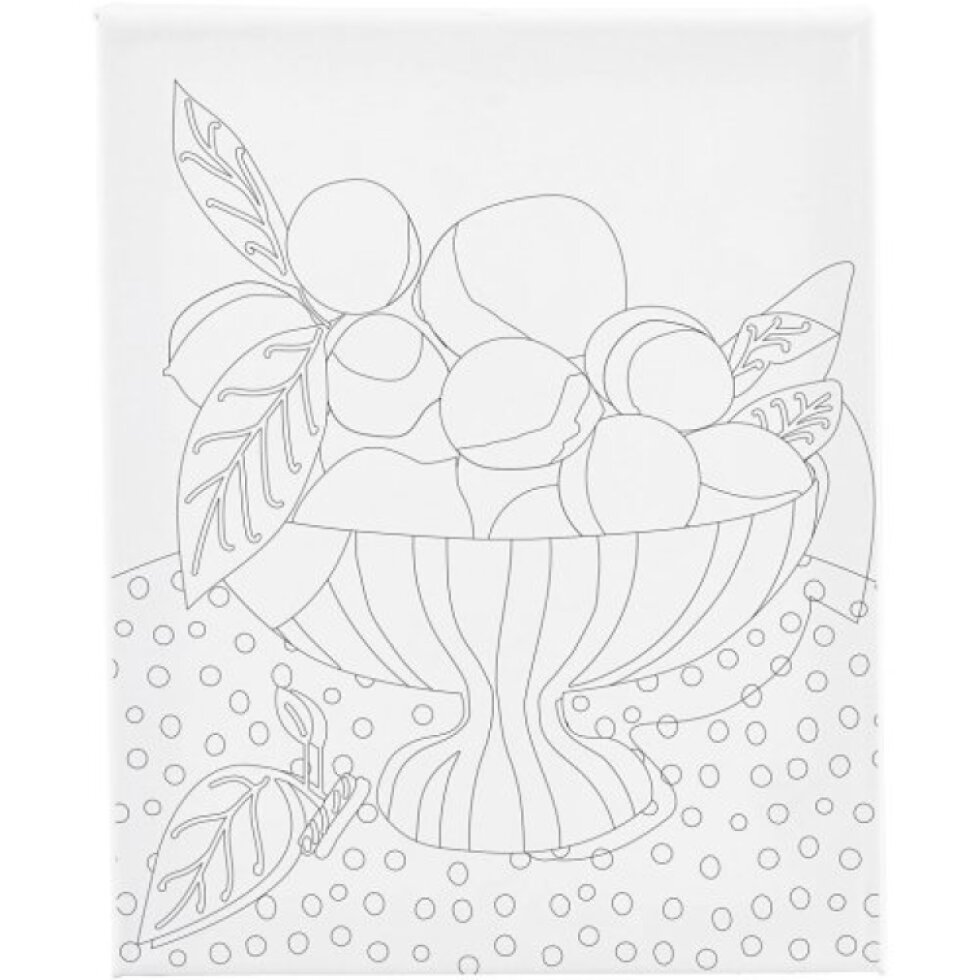 Malířské plátno s předtiskem 24x30 cm MÍSA S OVOCEM