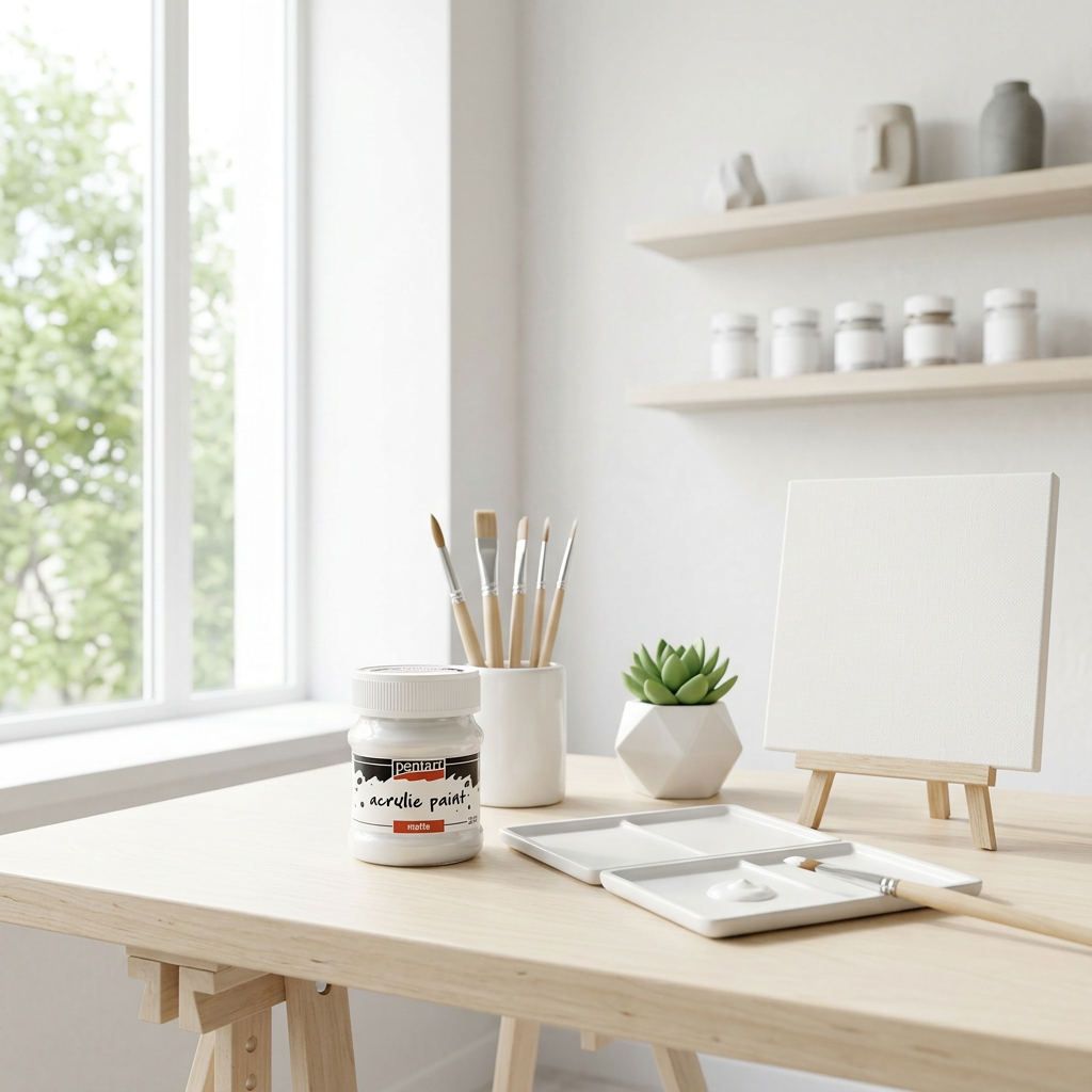 Akrylová barva matná PENTART 230 ml BÍLÁ