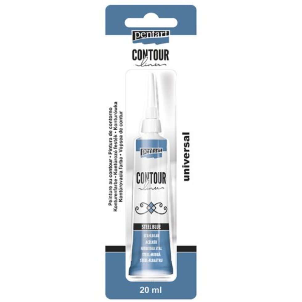 Konturovací liner metalický PENTART 20 ml OCELOVÁ MODRÁ