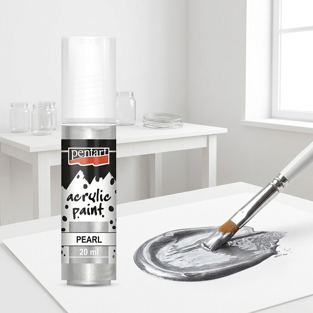 Akrylová barva perleťová PENTART 20 ml STŘÍBRNÁ