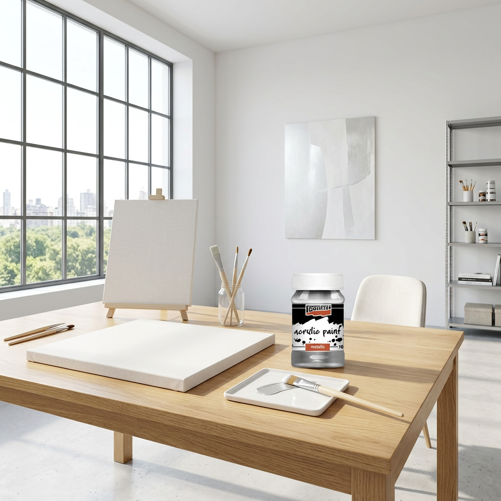 Akrylová barva metalická PENTART 100 ml STŘÍBRNÁ