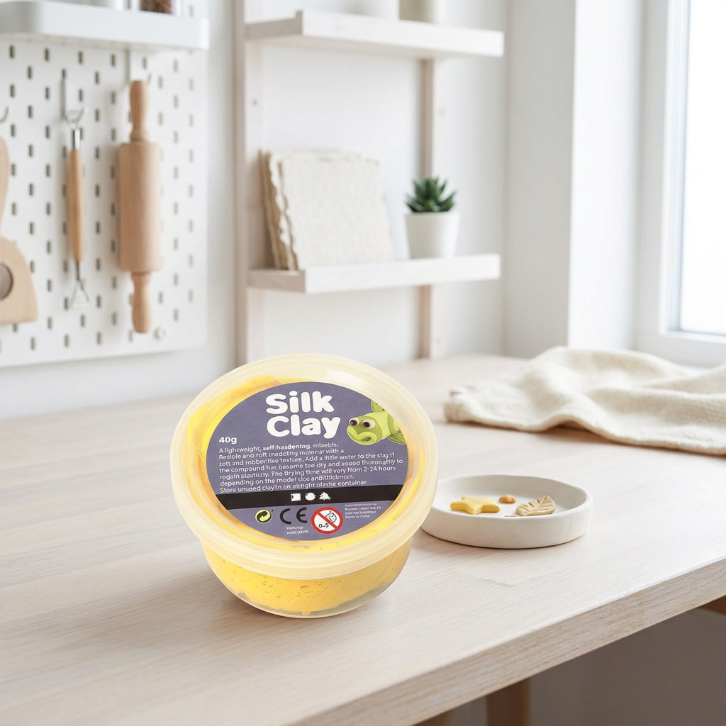 Samotvrdnoucí modelovací lehká hmota Silk Clay 40g ŽLUTÁ