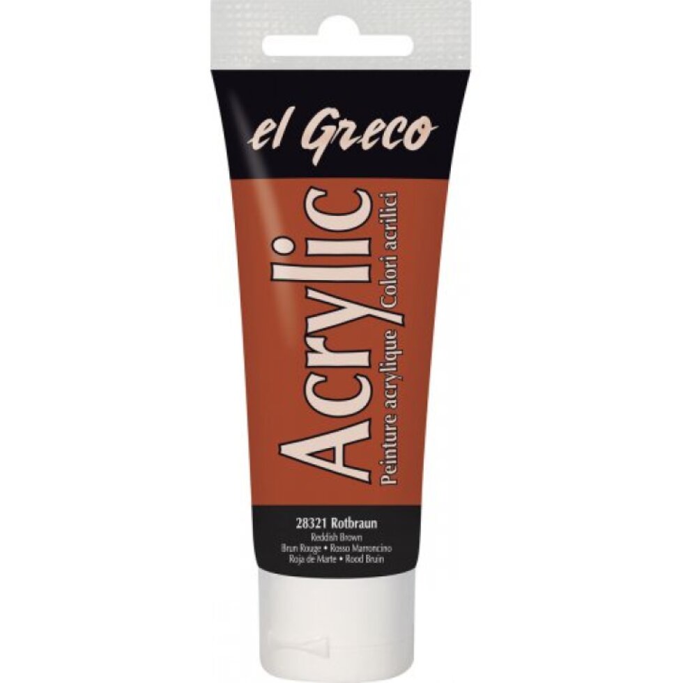 Akrylová barva EL GRECO 75 ml NAZRZLÁ HNĚDÁ