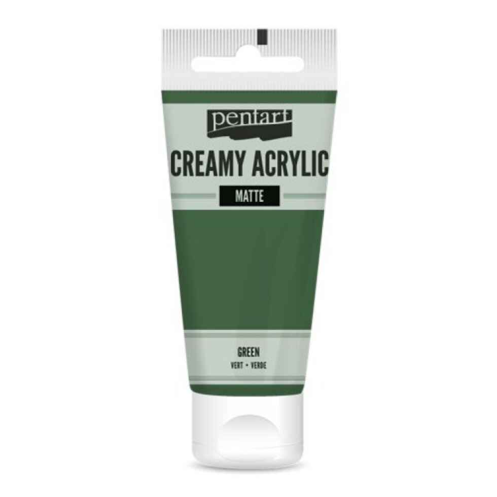 Krémová akrylová barva matná PENTART 60 ml ZELENÁ