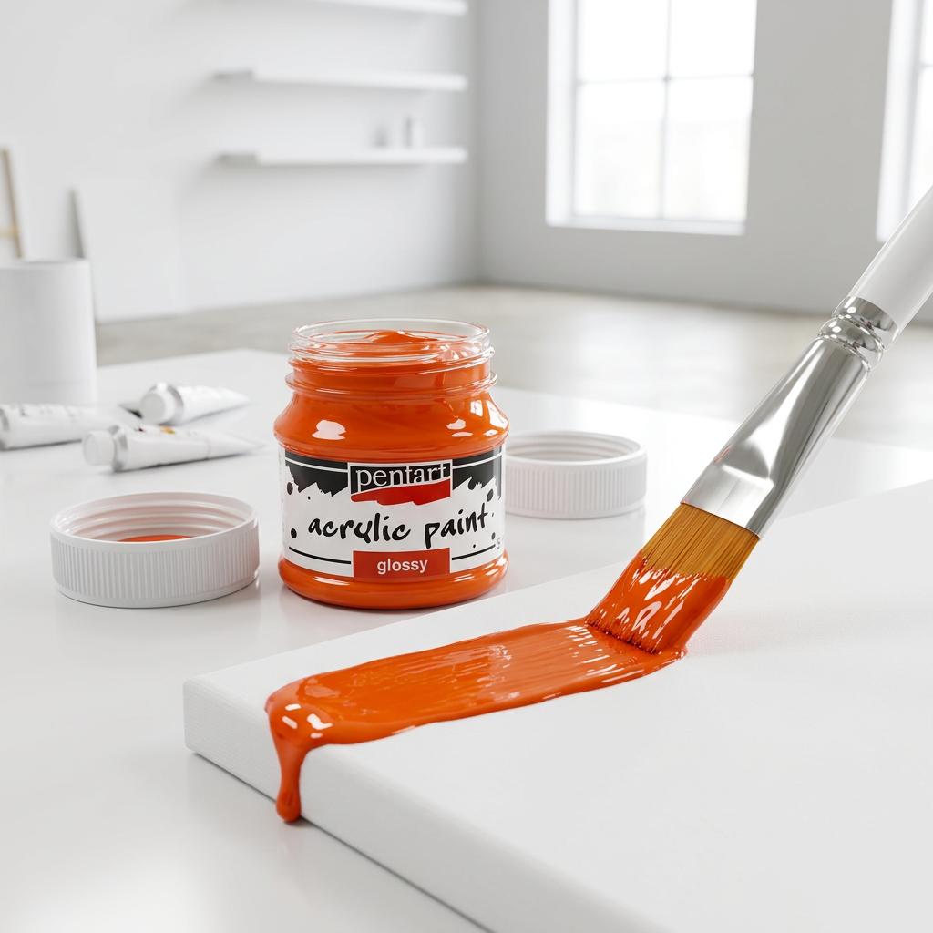 Akrylová barva lesklá PENTART 50 ml SVĚTLÁ ORANŽOVÁ