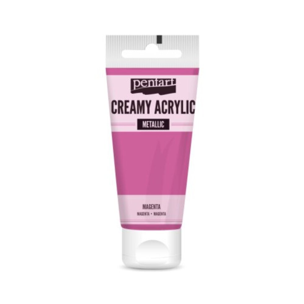 Krémová akrylová barva metalická PENTART 60 ml MAGENTA
