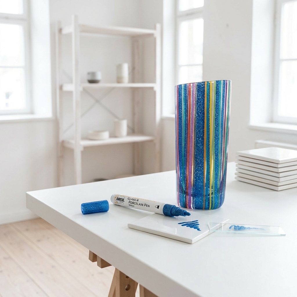 Fix na porcelán a sklo KREUL GLITTER MODRÁ
