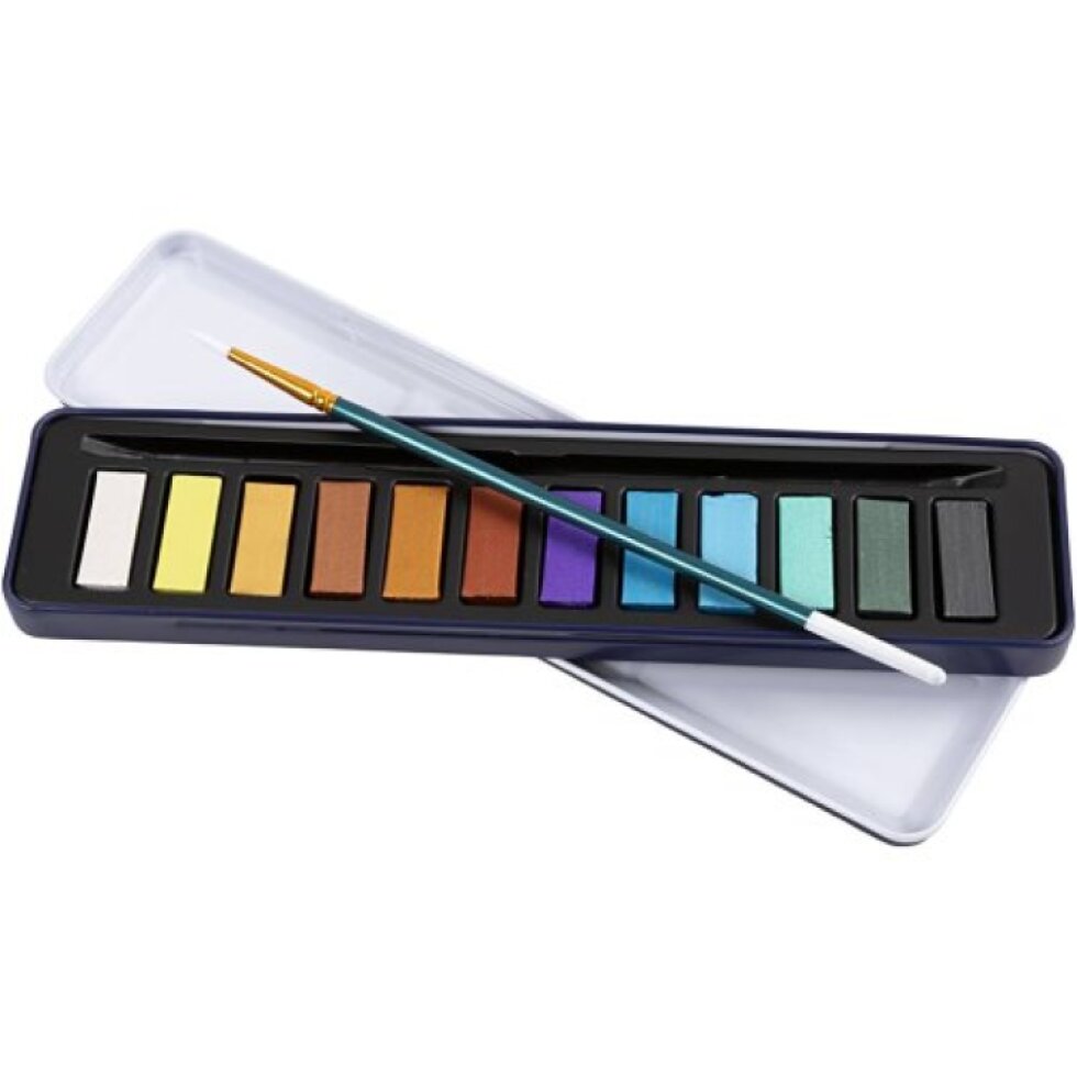 Sada akvarelových barev COLORTIME 12 barev METALICKÁ