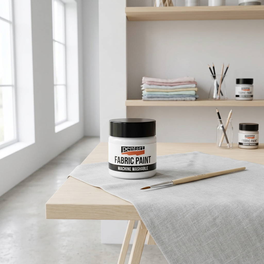 Barva na světlý a tmavý textil PENTART 50 ml BÍLÁ