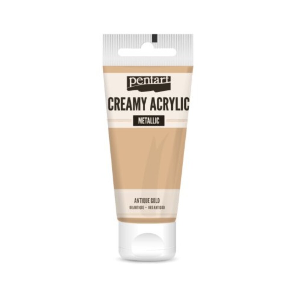 Krémová akrylová barva metalická PENTART 60 ml ANTICKÁ ZLATÁ