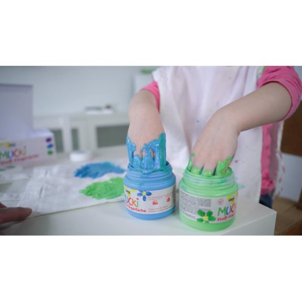 Sada Prstové barvy na textil MUCKI 150 ml 6 barev