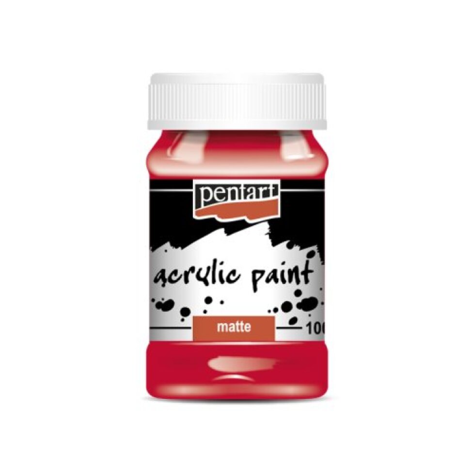 Akrylová barva matná PENTART 100 ml ČERVENÁ