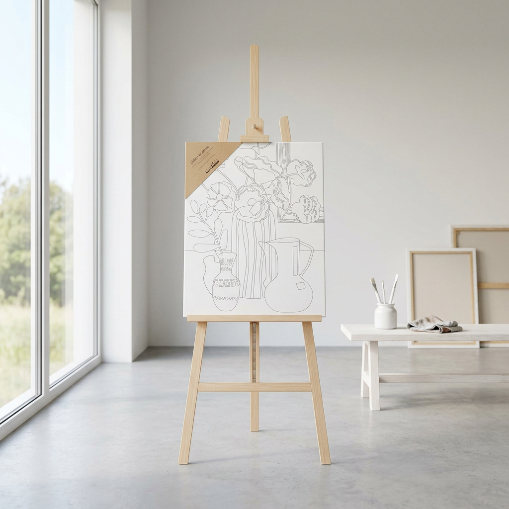 Malířské plátno s předtiskem 24x30 cm VÁZA S KYTICÍ