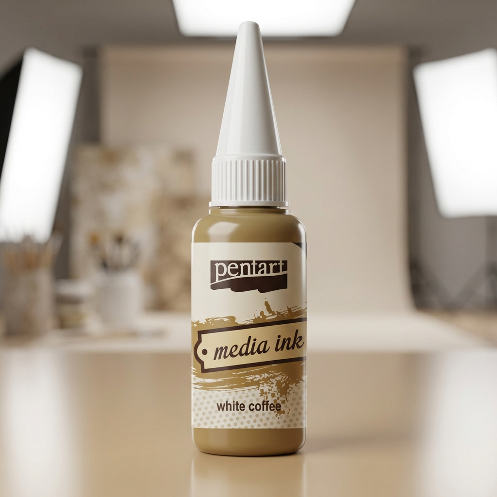 Alkoholový inkoust MEDIA INK PENTART 20 ml BÍLÁ KÁVA