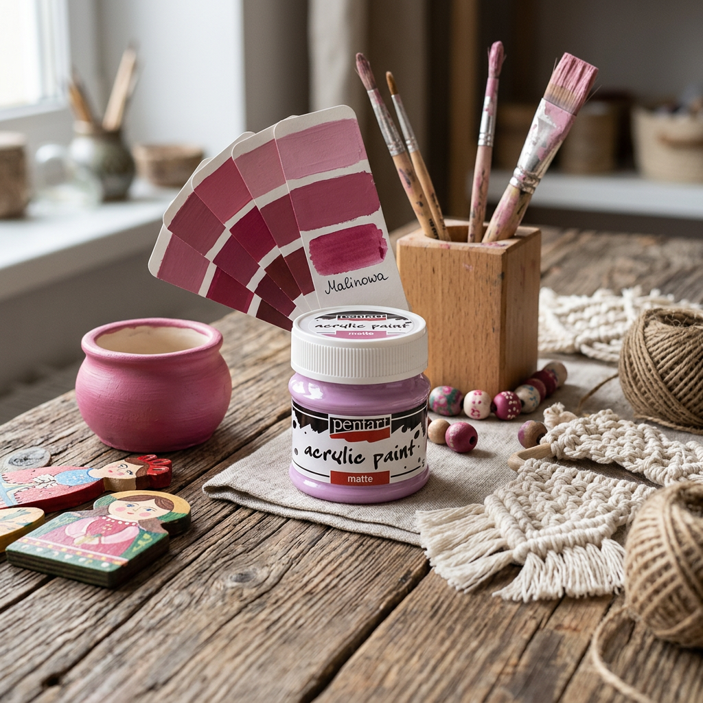 Akrylová barva matná PENTART 50 ml MALINOVÁ