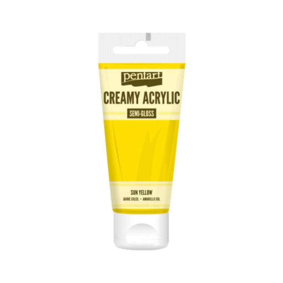 Krémová akrylová barva pololesklá PENTART 60 ml SLUNEČNÍ ŽLUTÁ