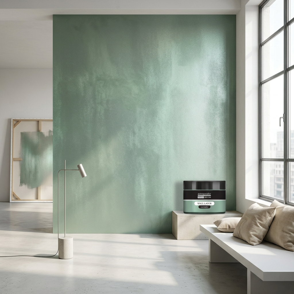 Lazurovací barva na zeď metallic WALL DECOR 150 ml ZELENÁ-STŘÍBRNÁ