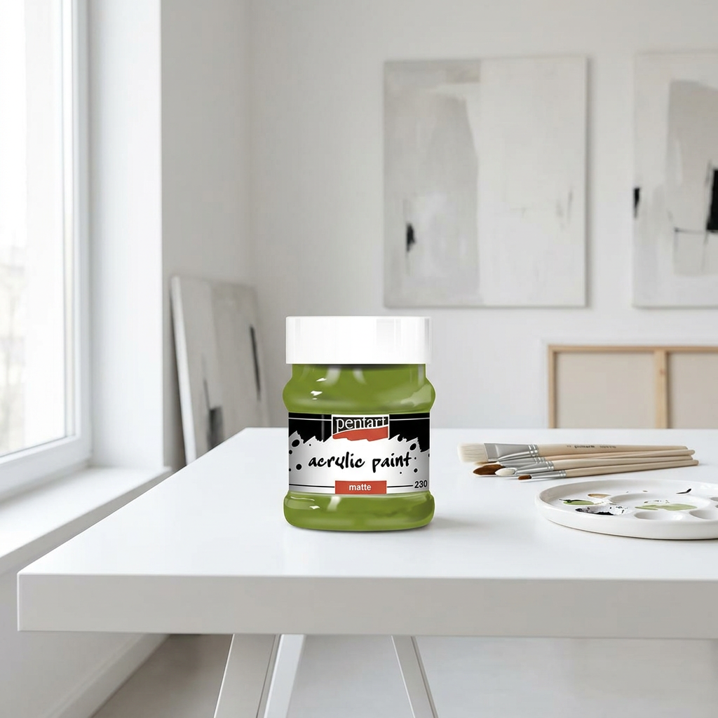 Akrylová barva matná PENTART 230 ml OLIVOVÁ