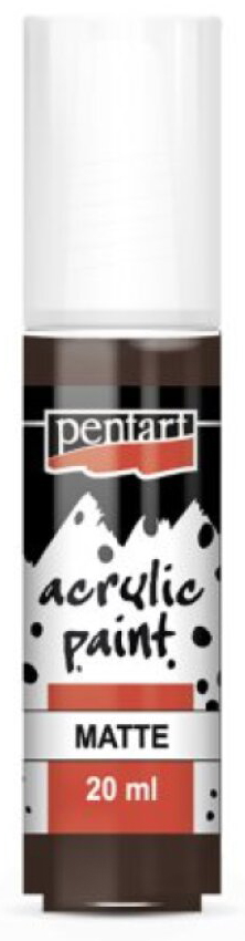 Akrylová barva matná PENTART 20 ml TMAVĚ HNĚDÁ