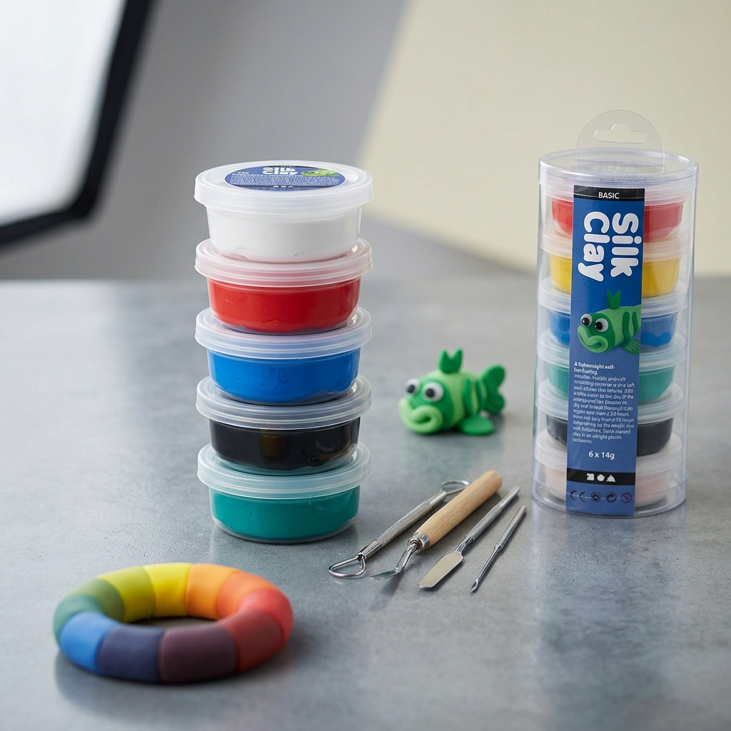 Silk Clay hedvábná modelovací hmota SADA 6 barev ZÁKLADNÍ BARVY