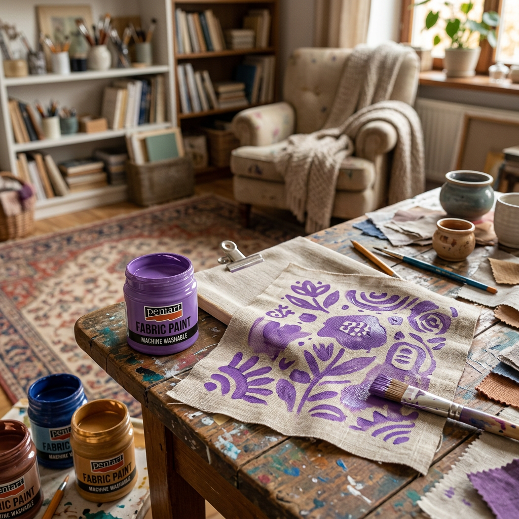 Barva na světlý a tmavý textil PENTART 50 ml PURPUROVÁ