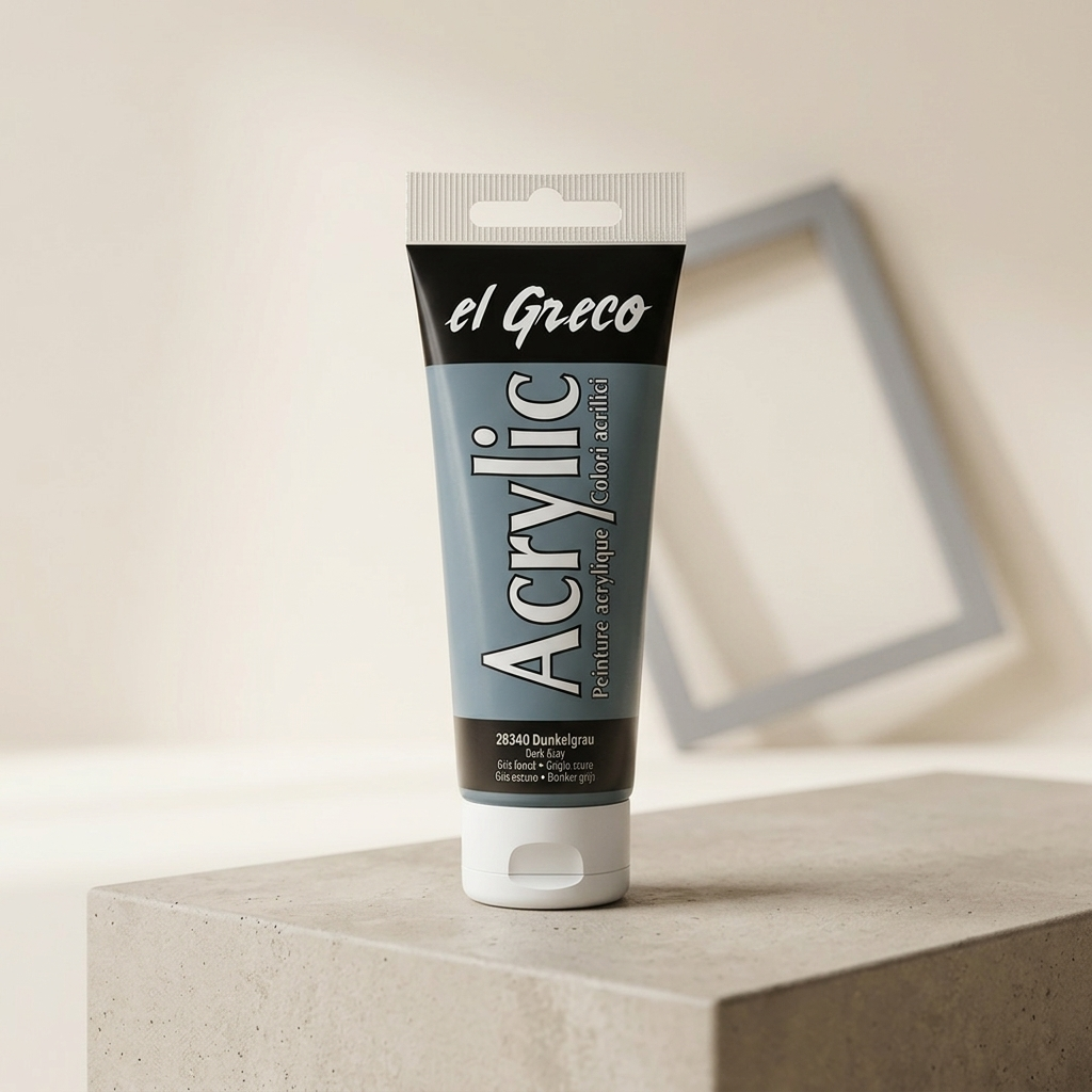 Akrylová barva EL GRECO 75 ml TMAVÁ ŠEDÁ