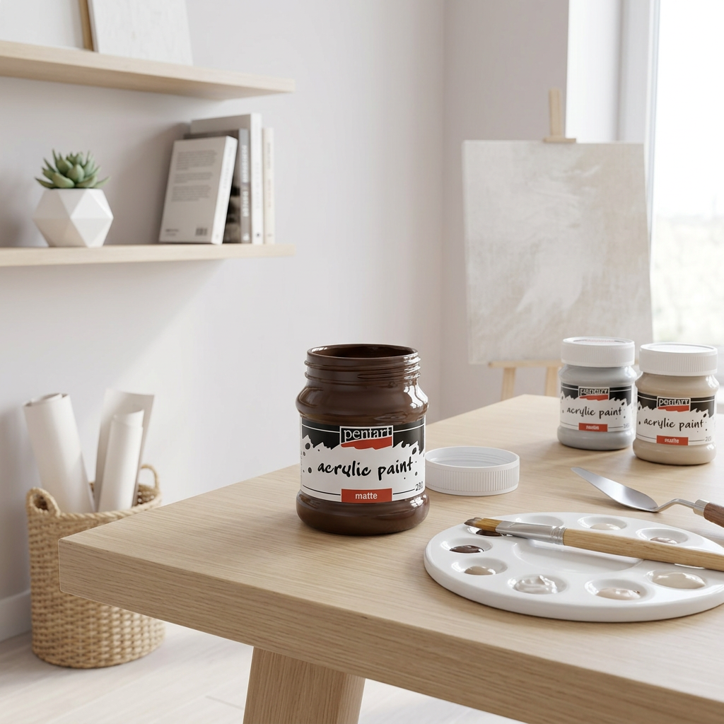 Akrylová barva matná PENTART 230 ml TMAVĚ HNĚDÁ