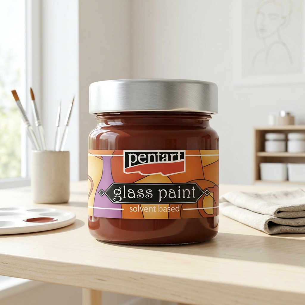 Barva na sklo nevypalovací PENTART 30 ml HNĚDÁ