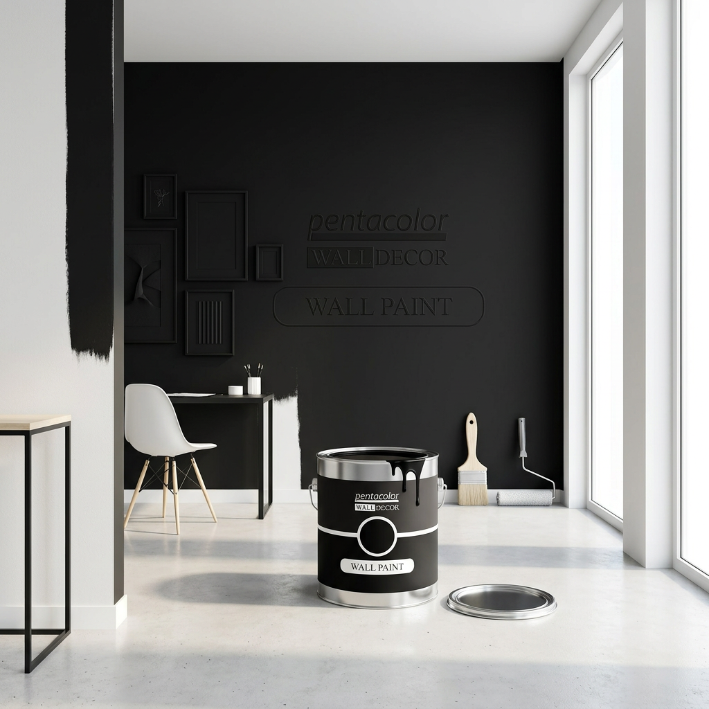 Barva na zeď WALL DECOR 500 ml ČERNÁ