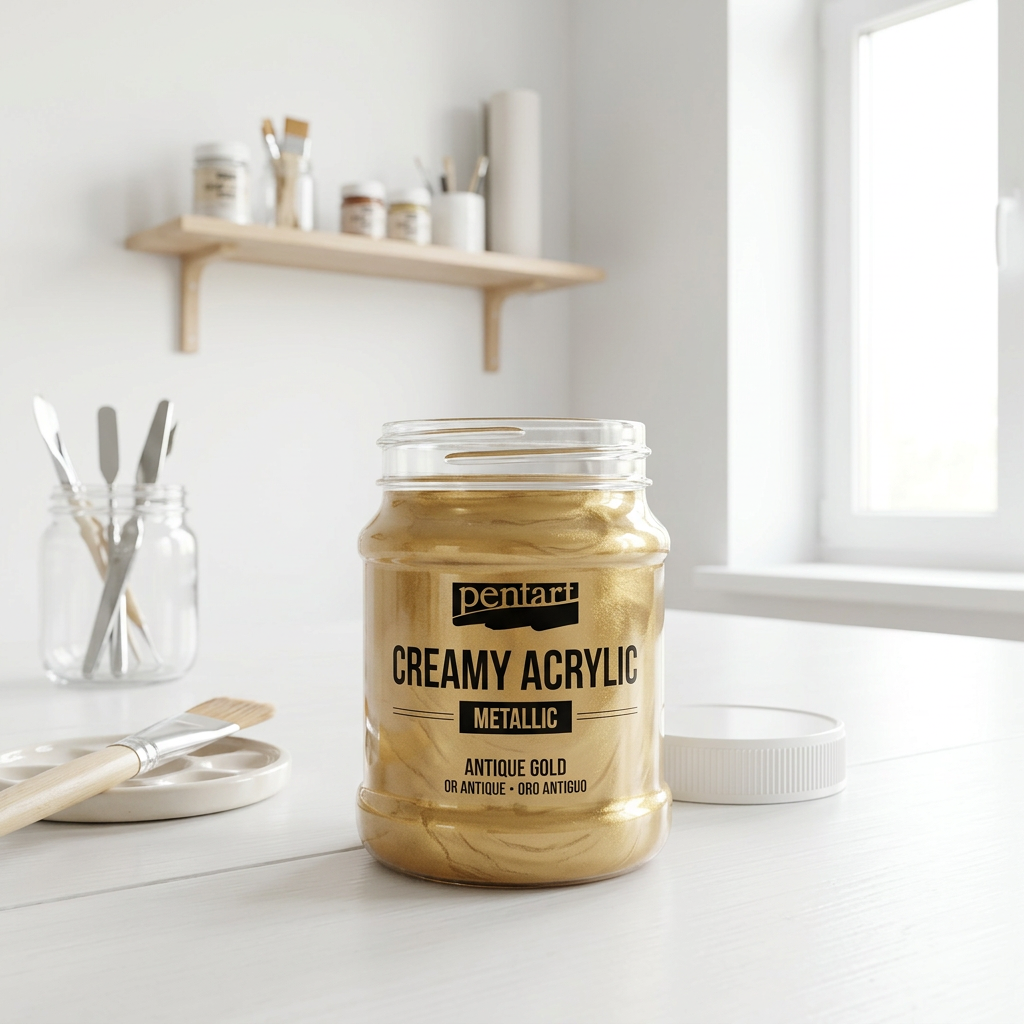 Krémová akrylová barva metalická PENTART 60 ml
