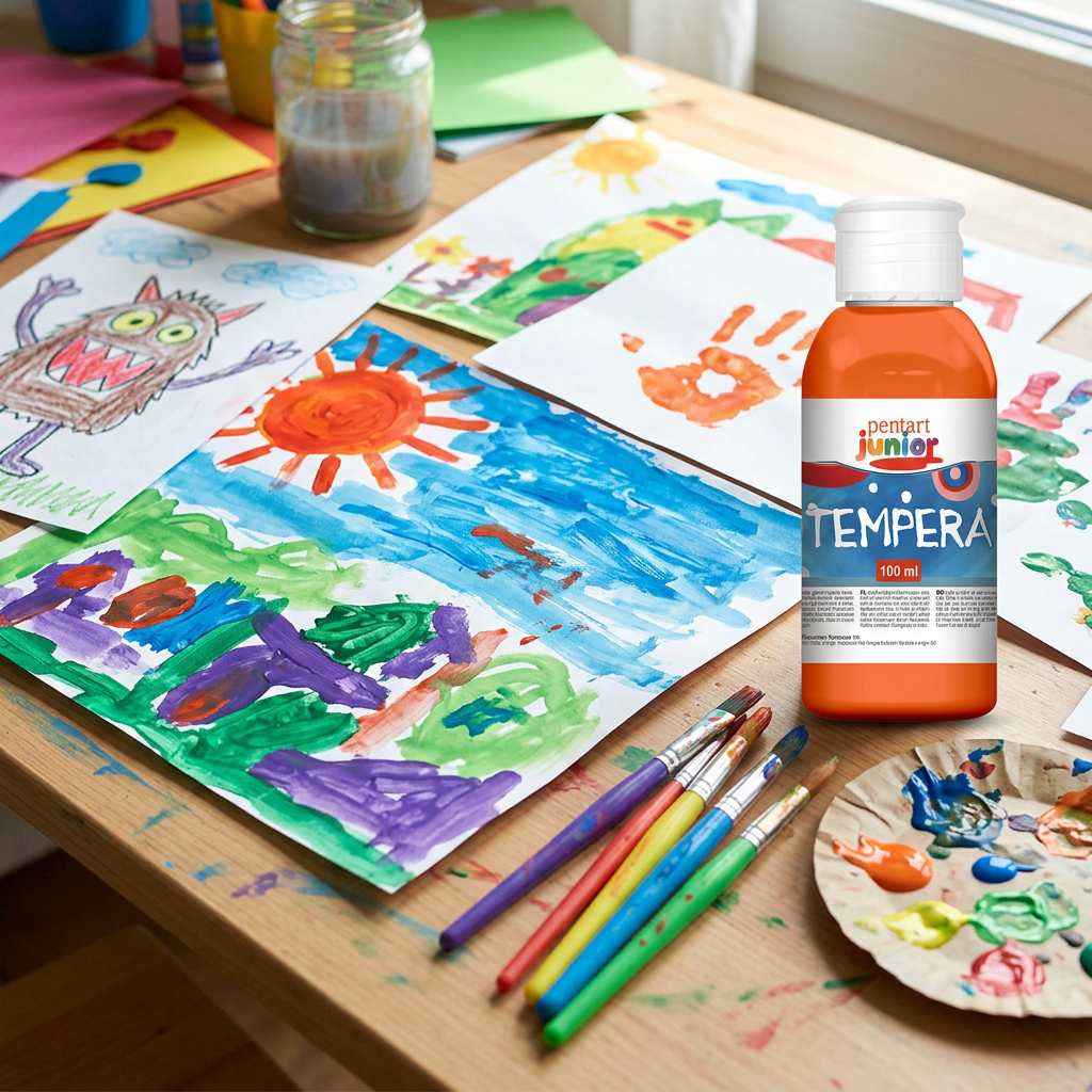 Temperová barva Junior PENTART 100 ml ORANŽOVÁ