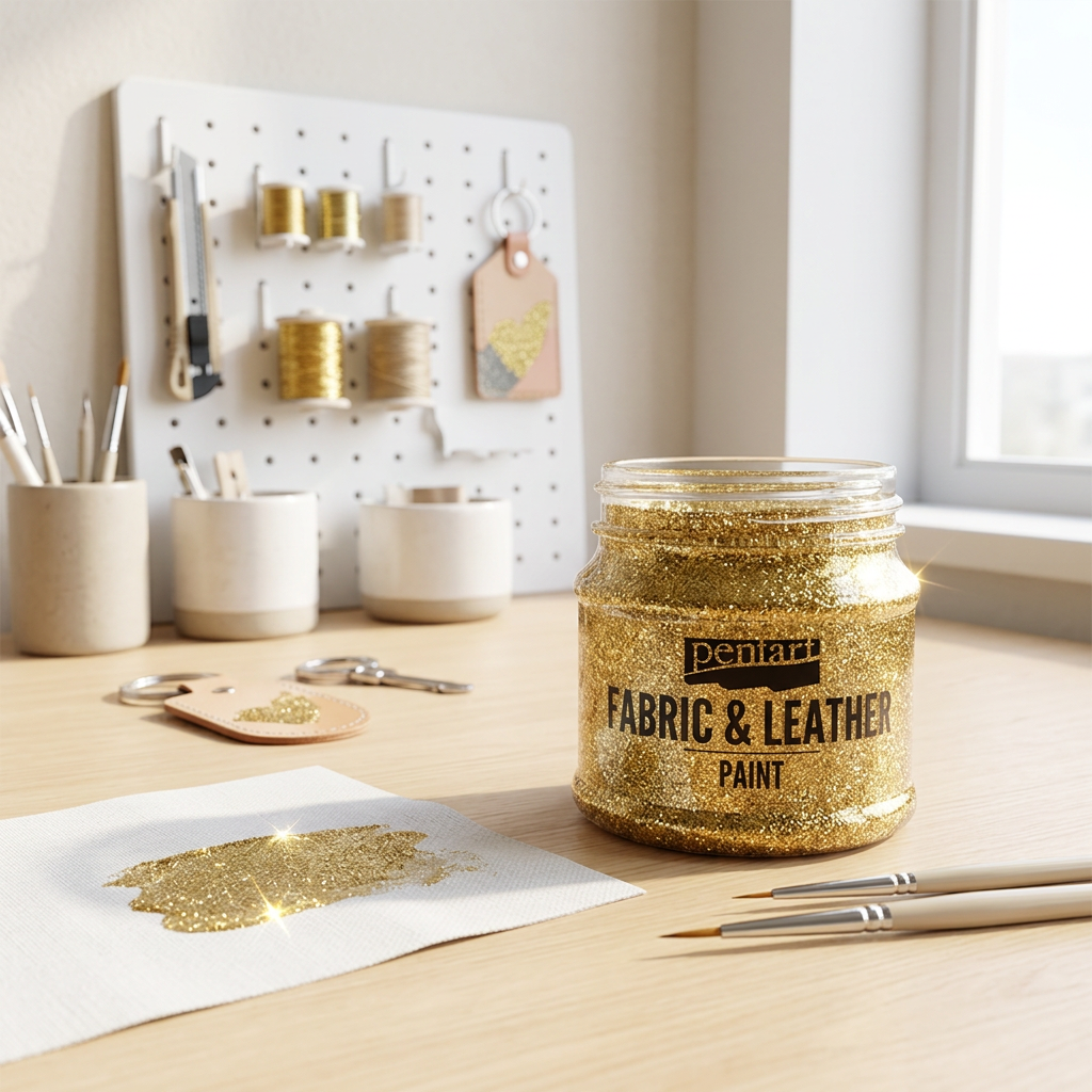Barva na kůži a textil glitter PENTART 50 ml ZLATÁ