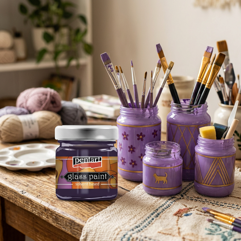 Barva na sklo nevypalovací PENTART 30 ml PURPUROVÁ