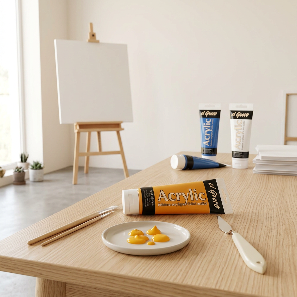 Akrylová barva EL GRECO 150 ml INDIÁNSKÁ ŽLUTÁ