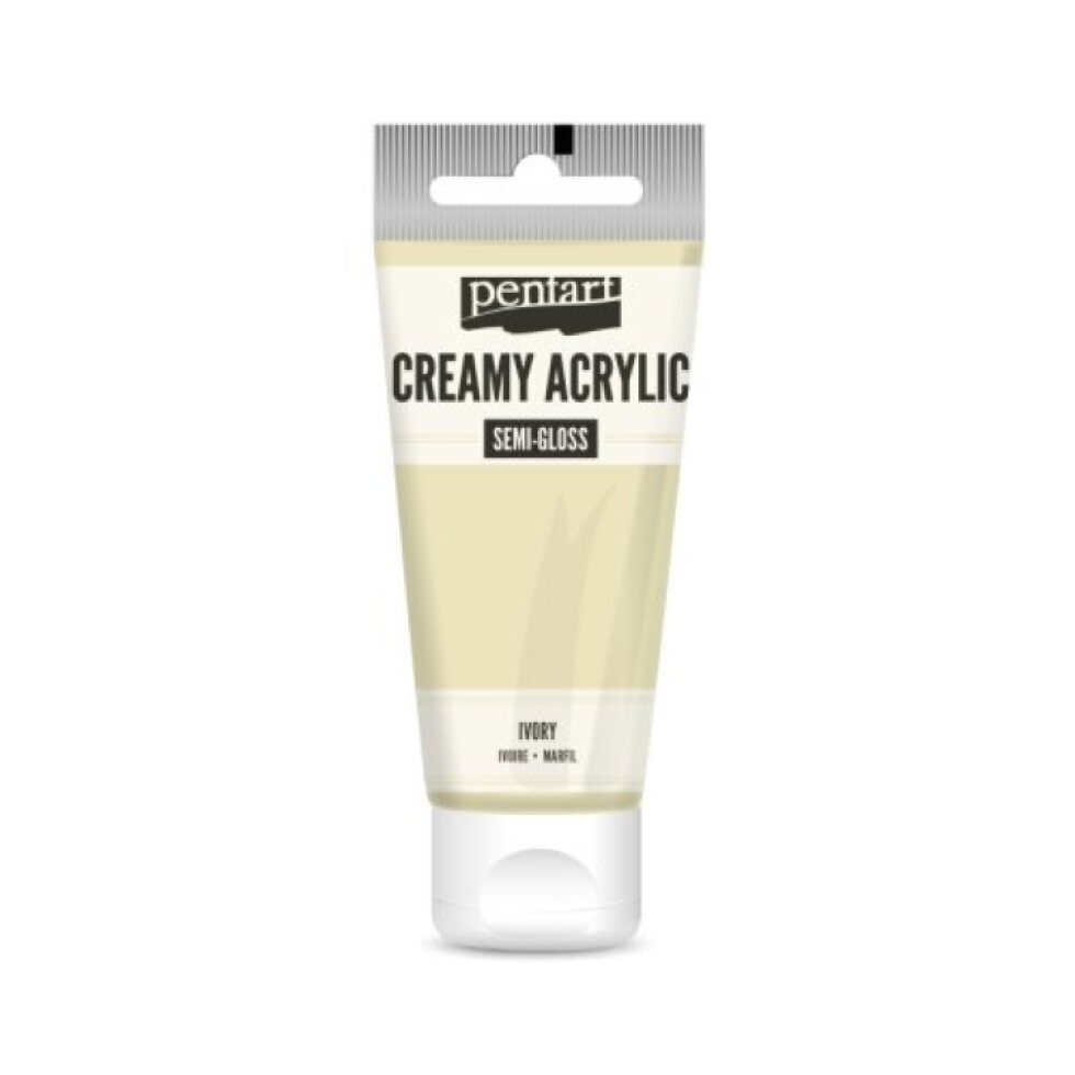 Krémová akrylová barva pololesklá PENTART 60 ml SLONOVINOVÁ