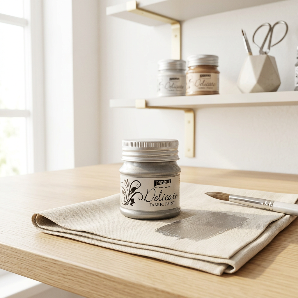 Barva na textil delikátní PENTART 50 ml ANTICKÁ STŘÍBRNÁ