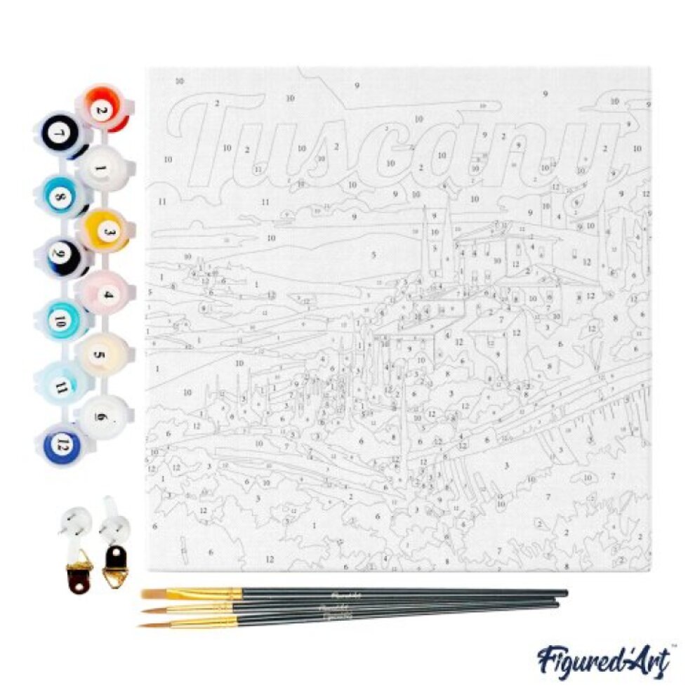 Mini malování podle čísel - Travel Poster TOSKÁNSKÉ LÉTO 20 x 20 cm na rámu