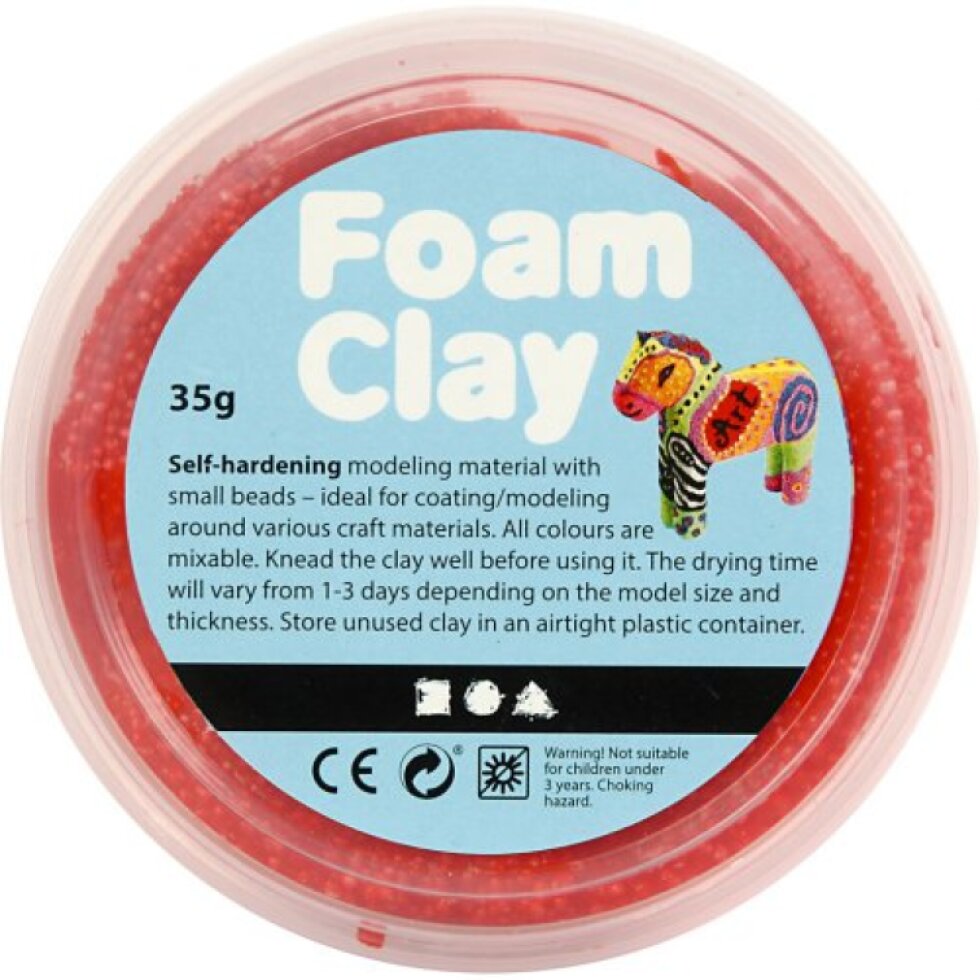 Samotvrdnoucí modelovací pěnová kuličková hmota Foam Clay 35g ČERVENÁ