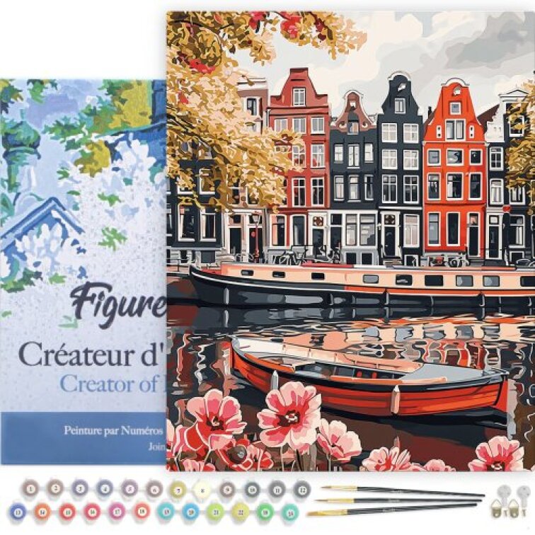 Malování podle čísel - PRŮPLAV V AMSTERODAMU na rámu 40 x 50 cm